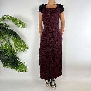 Vintage Y2K Black & Red Floral Cottagecore Sleeveless Country Prairie Dress / S